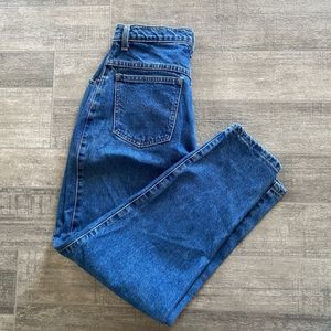 Vintage Faded glory, medium wash high rise straight leg jeans